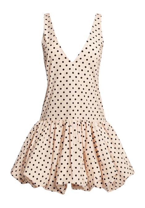 Weili Zheng balloon mini dress in cotton muslin with cream polka dots WEILI ZHENG |  | S26DC03PD03